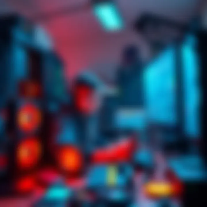An individual setting up a mining rig at home, focused on Bitcoin solo mining in 2026, surrounded by computer hardware and mining setup.