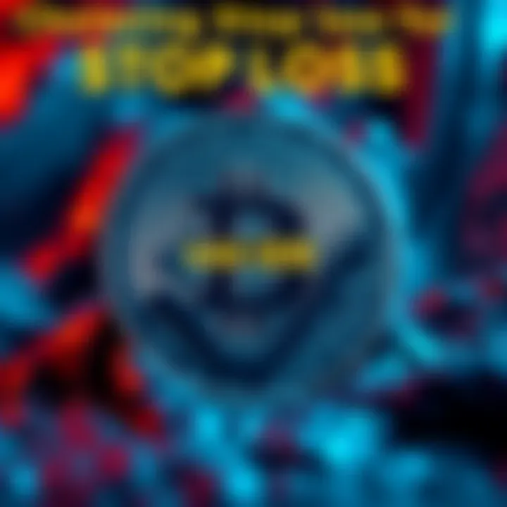 A graphic representation of Bitcoin with a protective stop loss symbol at $40,000, illustrating risk management for investors