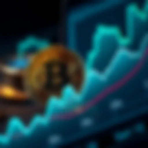 Bitcoin symbol next to a dollar sign, representing its strength against inflation, with a graph showing stability.