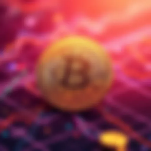A visual representation of Bitcoin's 21 million supply cap with a digital coin and a graph showing its management.