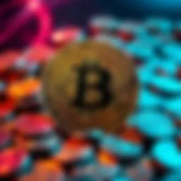 A visual representation of the Bitcoin symbol surrounded by digital coins, highlighting its value and unique features in finance.