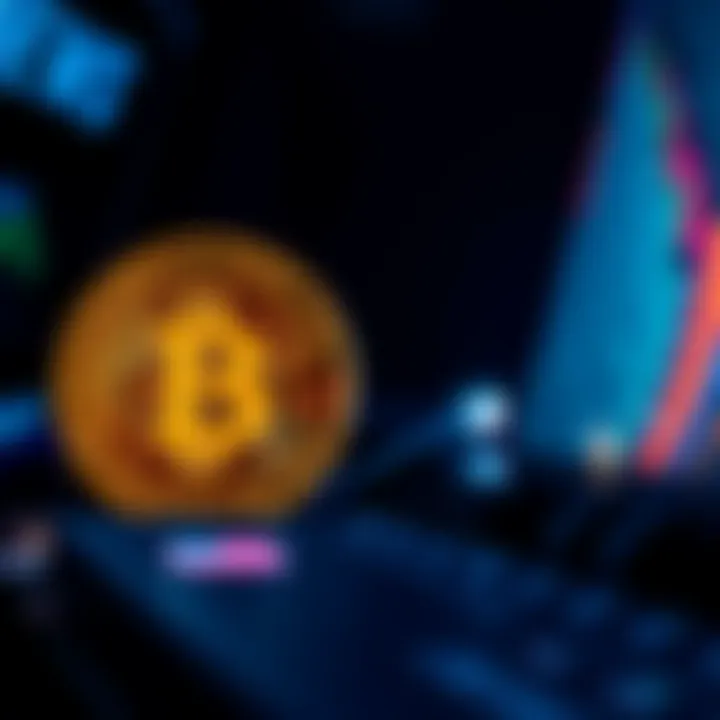 Bitcoin Symbol with Dollar Sign A Bitcoin symbol next to a dollar sign, representing the debate on its value as currency or investment.