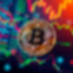 A close-up of a Bitcoin symbol with a backdrop of computer code and financial graphs, highlighting Bitcoin's technical challenges.