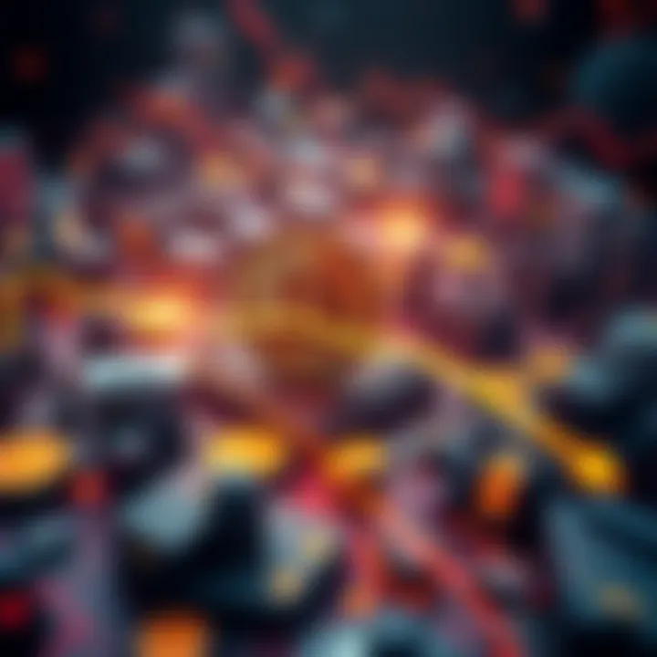 A 3D visualization of Bitcoin trading as a battlefield, showing real-time orders and large trades impacting the market.