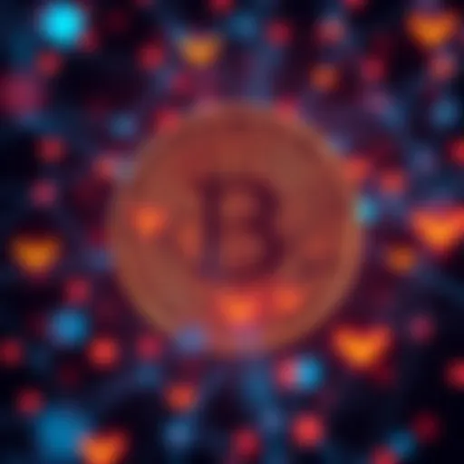 A digital representation of a Bitcoin symbol with checkmarks, symbolizing transaction validation in cryptocurrency, showcasing a secure network.