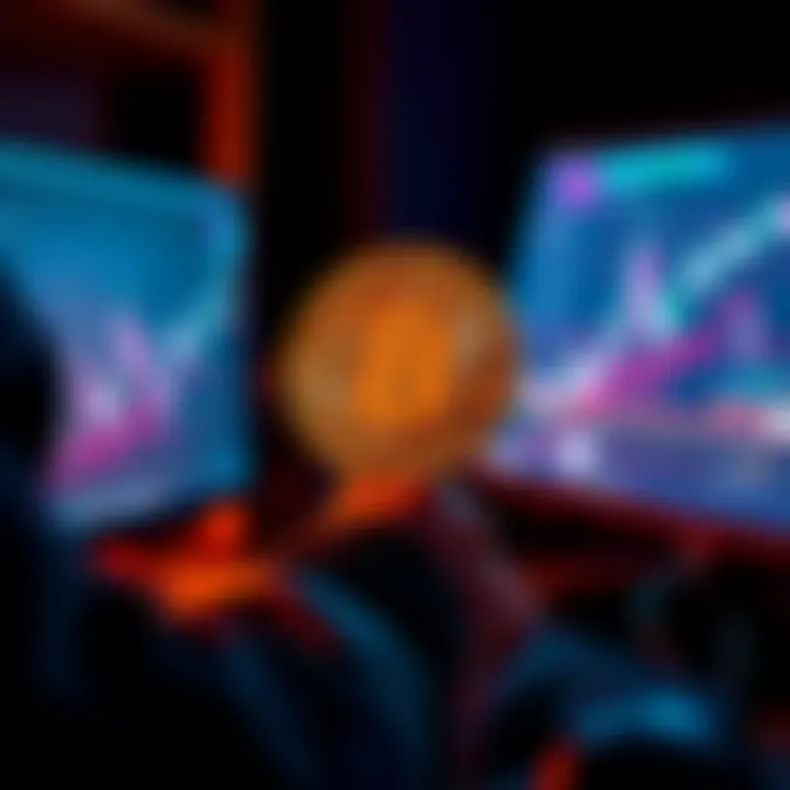 A person securely managing Bitcoin assets on a computer while keeping privacy in mind, using non-custodial methods.