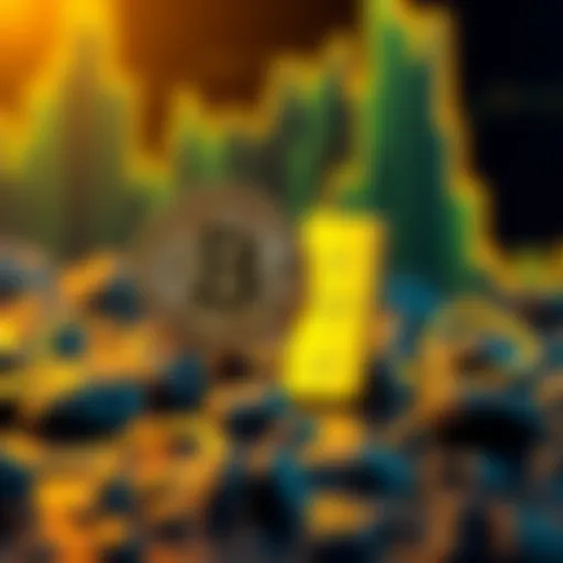 A graphic showing Bitcoin symbol next to a gold bar, representing contrasting values of Bitcoin and gold in the market