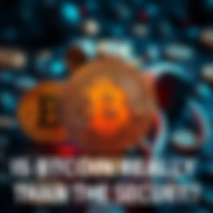A visual comparison of Bitcoin symbols and military icons, illustrating the debate over security standards.