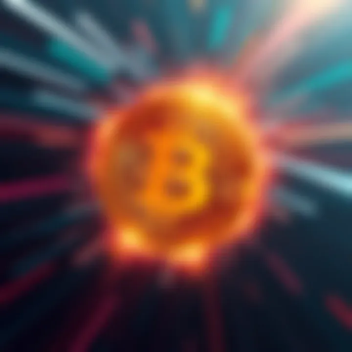 The Bitcoincash logo surrounded by speed lines, symbolizing fast transactions and low fees