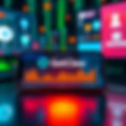 A digital representation of Bitget's GetClaw AI agent providing trading signals on a smartphone screen with various platforms like Telegram and Discord in the background.