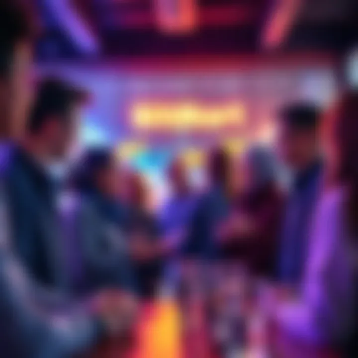 BitMart team members engaging with community members in a friendly environment, showcasing genuine connections and trust.