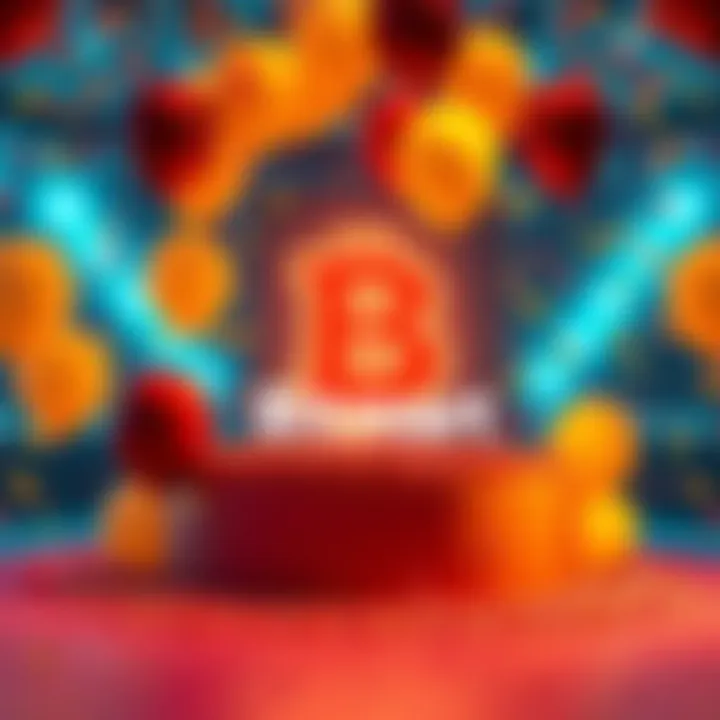 A festive scene showing Bitmart's logo with balloons and confetti, celebrating its eight years in the cryptocurrency industry.