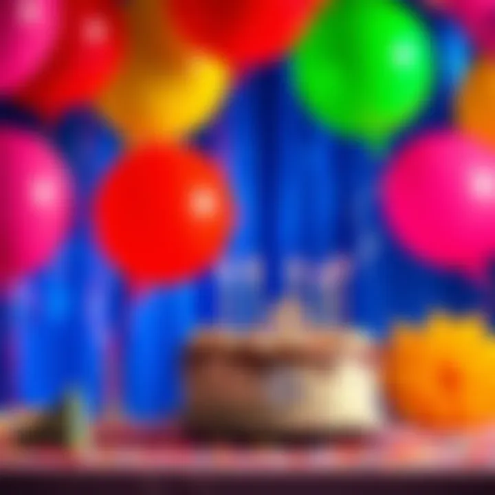 Colorful balloons and a birthday cake with the BitMart logo on a festive table, celebrating 8 years of the platform.