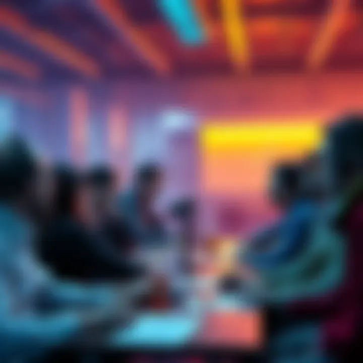 Members of the BitMartians community discussing recent projects and initiatives with enthusiasm.