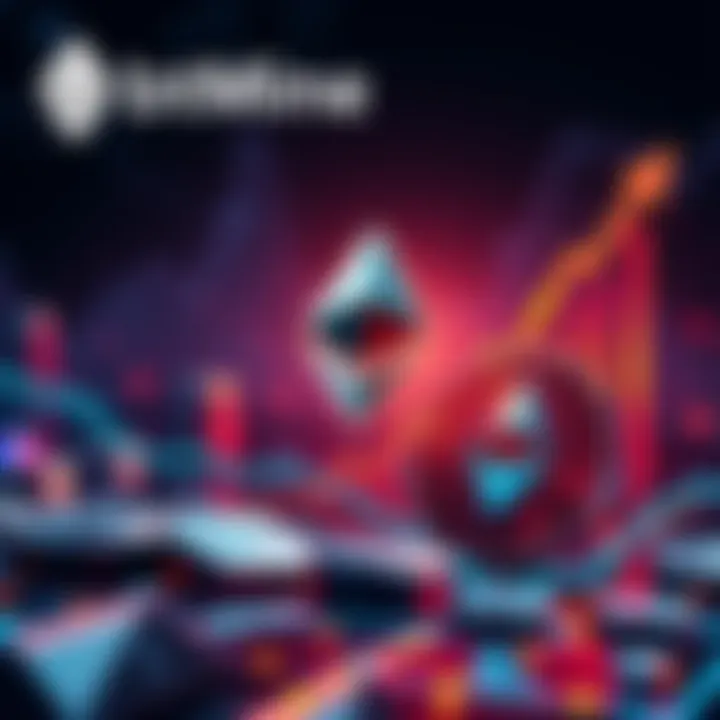 Graphic showing BitMine logo with Ethereum symbols and a rising graph indicating investment growth