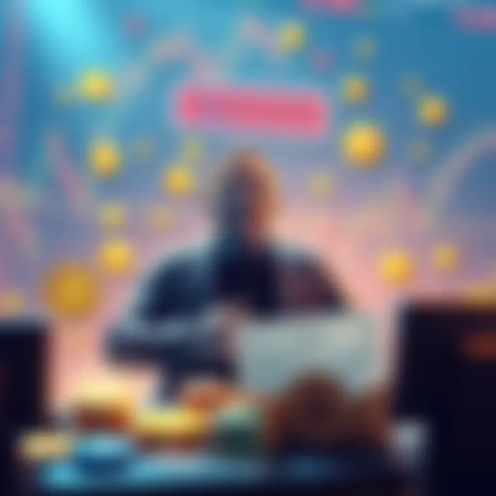 Bitto confidently placing a $100 bet in the BitMart Prediction Markets, surrounded by cryptocurrency symbols and charts.