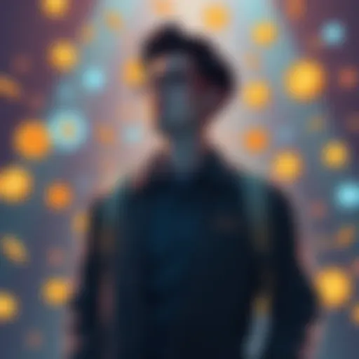 Bitto Jean standing confidently with cryptocurrency symbols around, showcasing innovation and leadership in the crypto market.