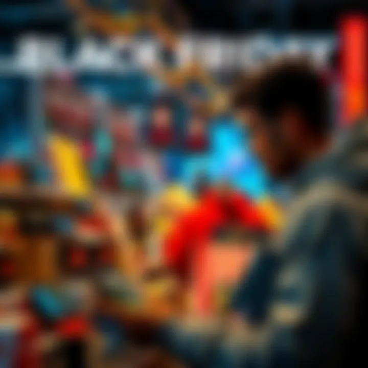 A shopper looking at various crypto products on sale, including hardware wallets and digital tools, during Black Friday.