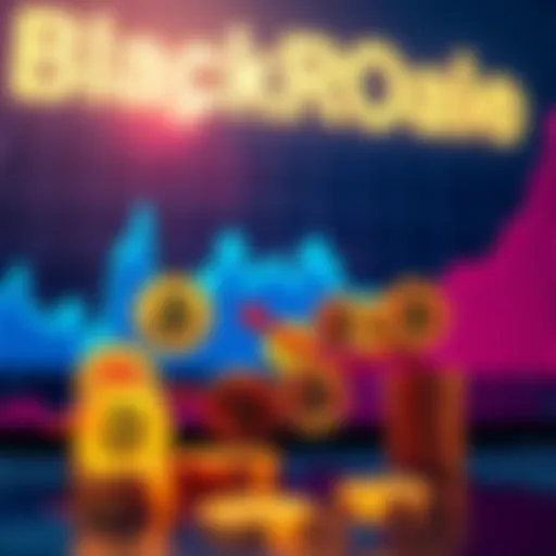 Illustration showing a graph with Bitcoin symbols indicating a small drop, representing BlackRock's recent 0.3% sale of its Bitcoin holdings during market adjustments.