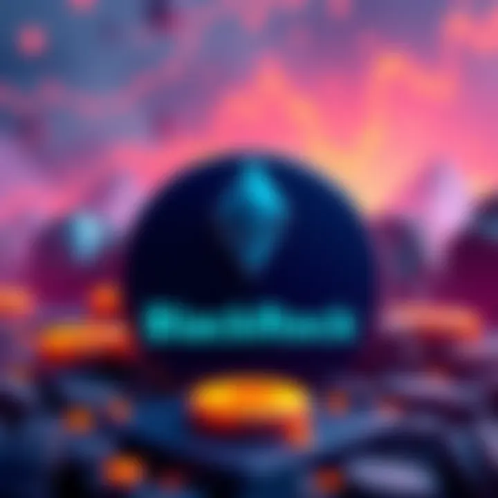 Illustration of BlackRock logo with Ethereum symbols, representing the launch of an Ethereum staking ETF.