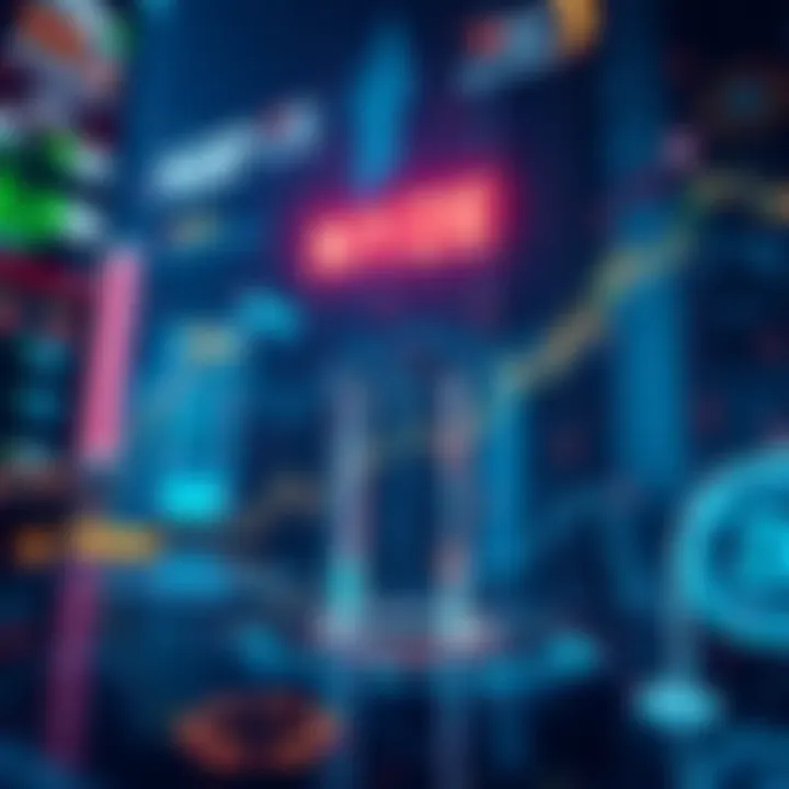 Blockchain Trading Concept A digital representation of blockchain technology with financial symbols, indicating the NYSE's new trading platform for 24/7 trading.