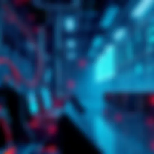 A visual representation of blockchain transactions influencing mining operations with interconnected nodes and miners working on calculations.