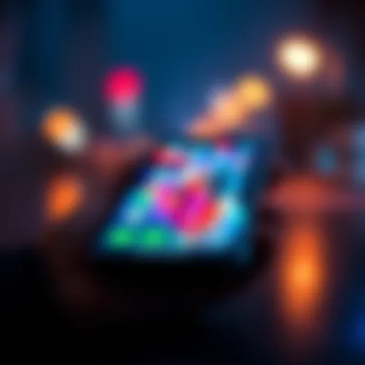 A smartphone displaying a blurry screen while using an app, indicating a technical issue.