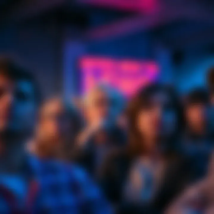 Group of people with expressions of boredom and disinterest during a news event