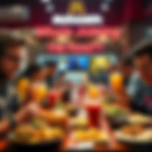People enjoying breakfast together at McDonald's with food and drinks on the table
