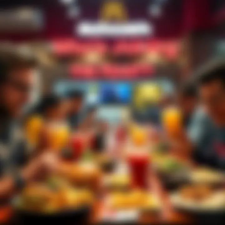 People enjoying breakfast together at McDonald's with food and drinks on the table