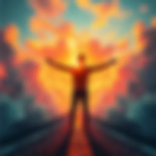 A person standing at a crossroads, looking excited about new paths ahead. Bright colors symbolize change and adventure.