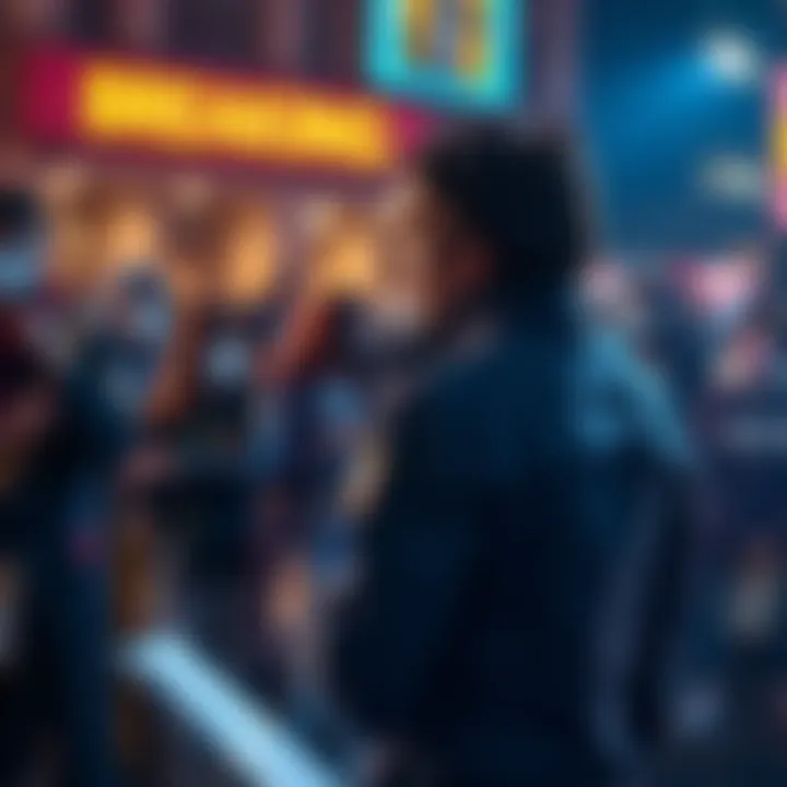 A news reporter standing in front of a crowd, reporting on current events affecting citizens