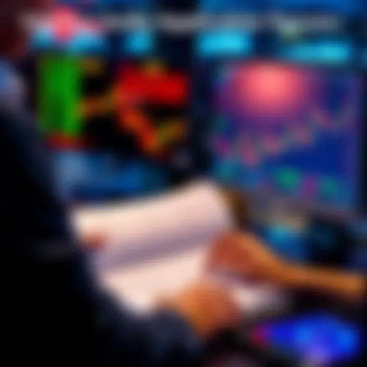 Brokerage Account Application Process A person reviewing financial documents and a computer displaying stock market data, symbolizing the brokerage account application process.