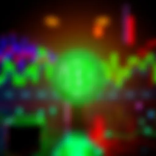 A digital representation of a green light symbolizing the activation of BTC, with rising cryptocurrency charts in the background.