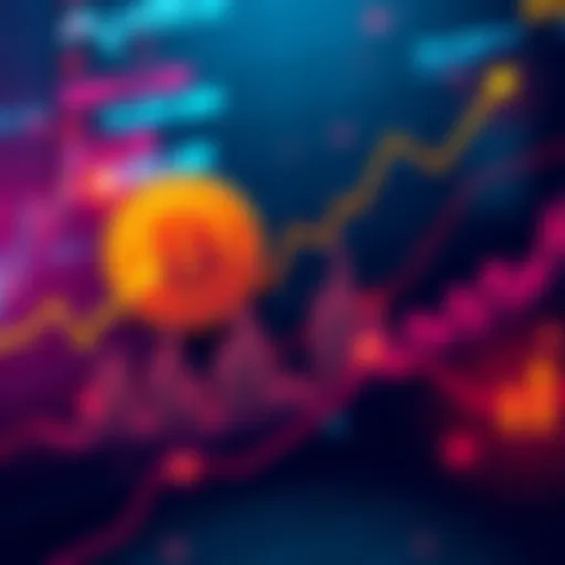 A chart showing Bitcoin's dominance in the cryptocurrency market with upward trends and fluctuations.