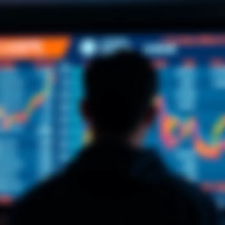 A person looking at a digital screen displaying cryptocurrency exchange rates for Bitcoin and Monero in the UK.