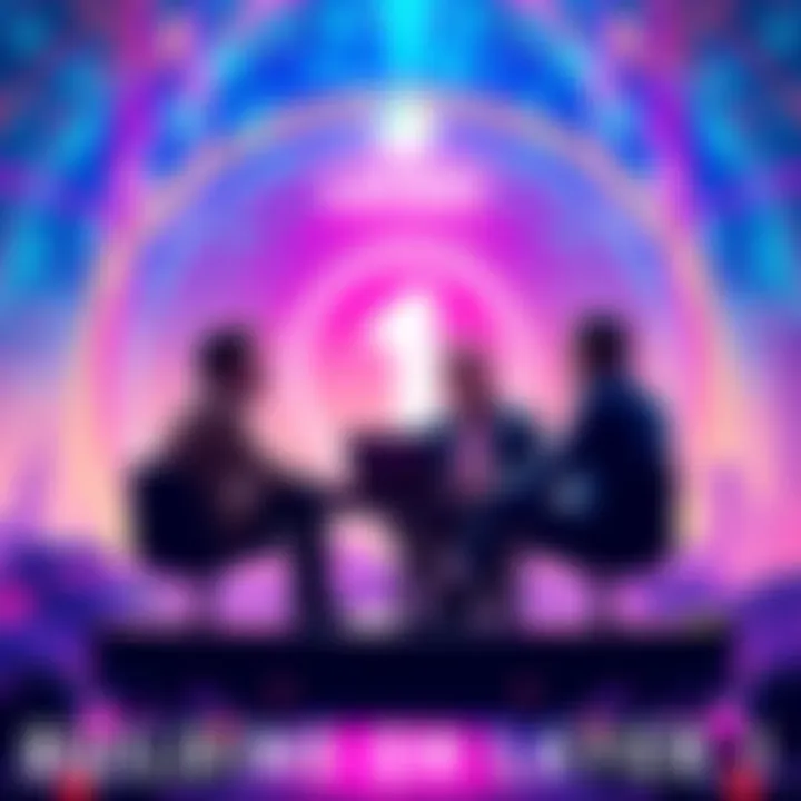 Building on Layer 1 Developers discussing cryptocurrency projects on Layer 1 platforms with a backdrop of a digital blockchain