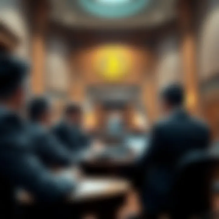 BULL BITCOIN team discussing strategy in front of a courtroom in France