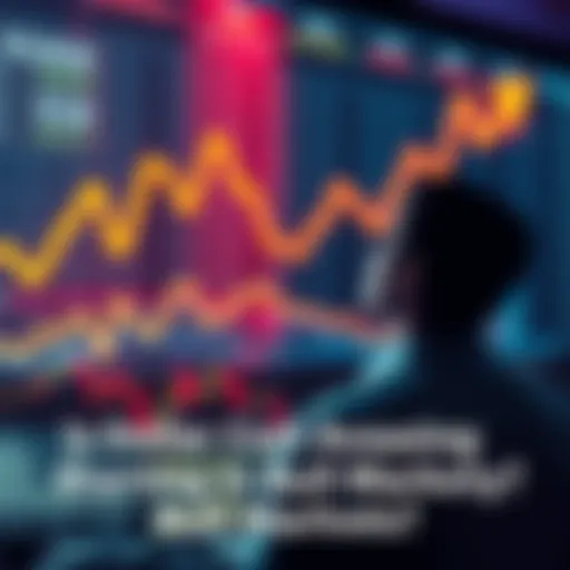 A financial chart showing upward trends with a person contemplating investment decisions, representing Dollar Cost Averaging during a bull market.