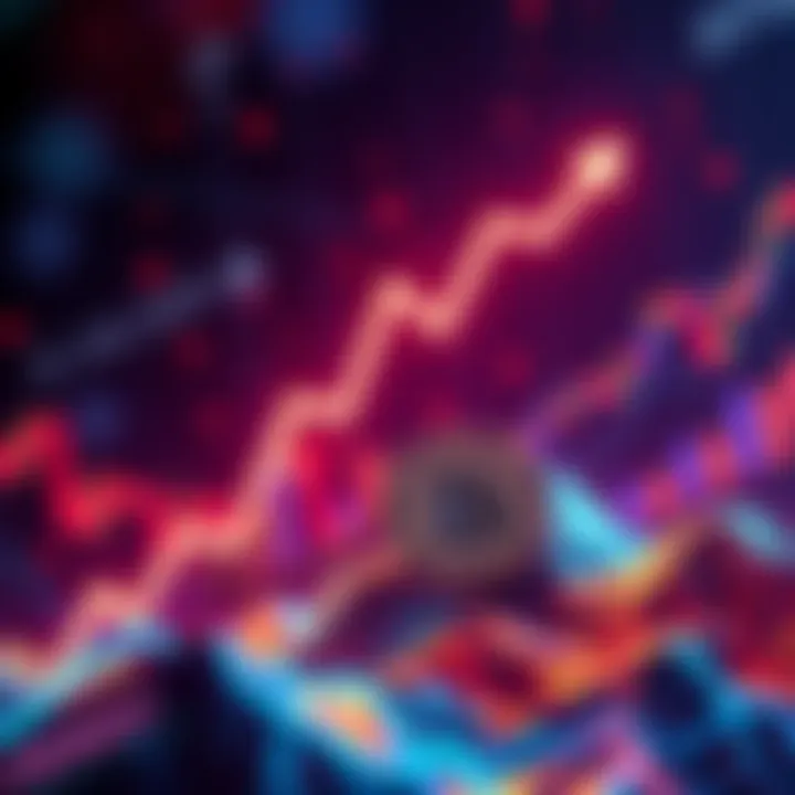 A rising chart representing the optimistic growth potential of the $PENGU token in a fluctuating market.