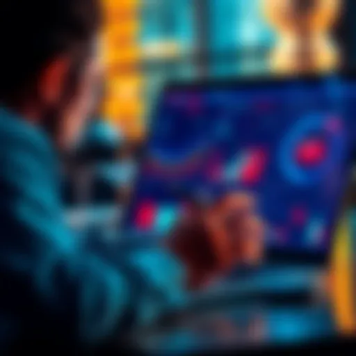 A person analyzing financial charts and graphs on a laptop, focusing on profit metrics and business performance