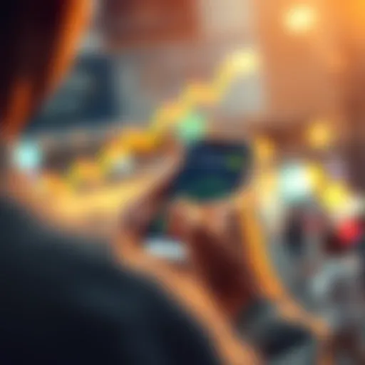 A person using a smartphone to buy small shares of Bitcoin on a financial app