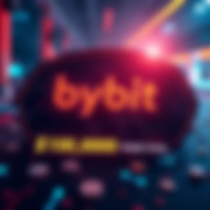 Graphic showing Bybit logo with $100,000 prize pool and new crypto tokens. Trading event dates highlighted.