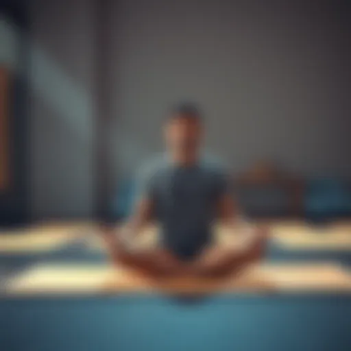 A person sitting peacefully on a mat, practicing meditation to manage stress during uncertain times.