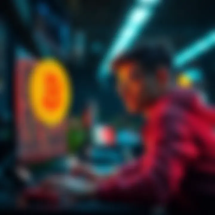 A person looking for Bitcoin investment tips from Canadian experts on a computer