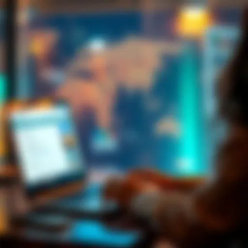 Person on a laptop checking cancellation options for REVOLUT while traveling abroad