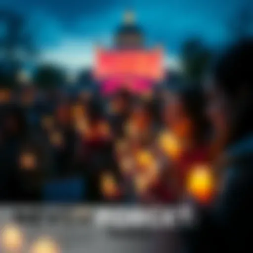 People holding candles in a vigil, remembering significant historical events.