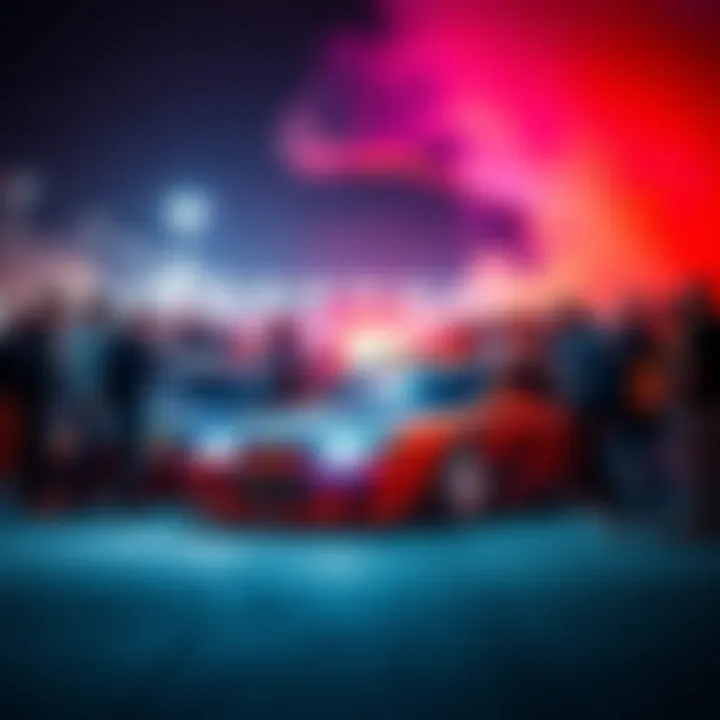 Enthusiasts gather at Drift Attack Circuit, showcasing their modified cars and enjoying the vibrant atmosphere
