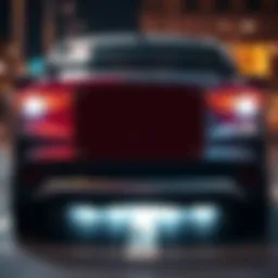 A vehicle with a shield over its license plate to block camera reading