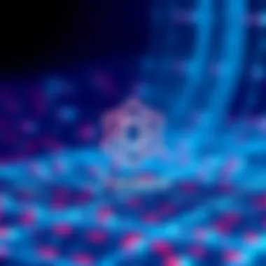 Cardano logo in front of a digital blockchain grid representing decentralization